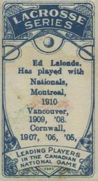 1910 Imperial Tobacco Lacrosse Leading Players (C59) #100 Edouard Lalonde Back